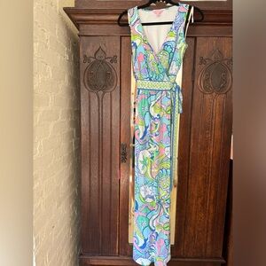 Lilly Pulitzer Bellina Wrap Maxi Dress in Conch Republic